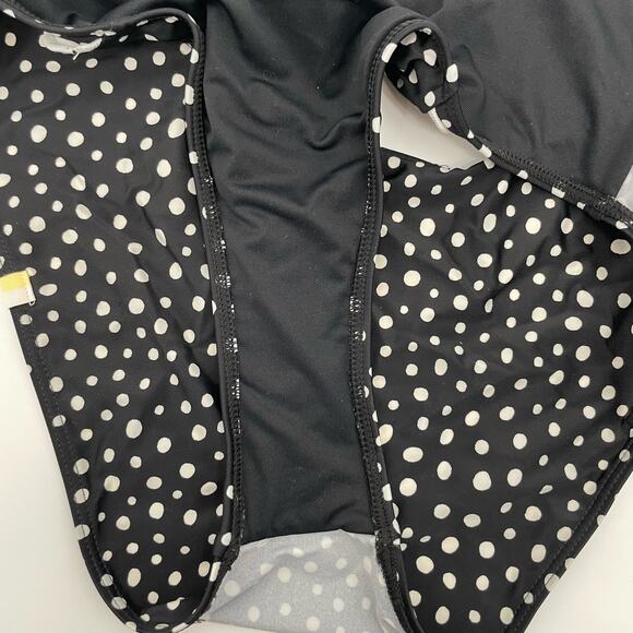 Summersalt Ruffle Oasis Black Polka Dot Bikini 2 Piece Swimsuit High Rise Size 4 - Picture 5 of 9
